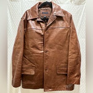 Leather Banana Republic Men’s Jacket Quilt Lined Size Medium M